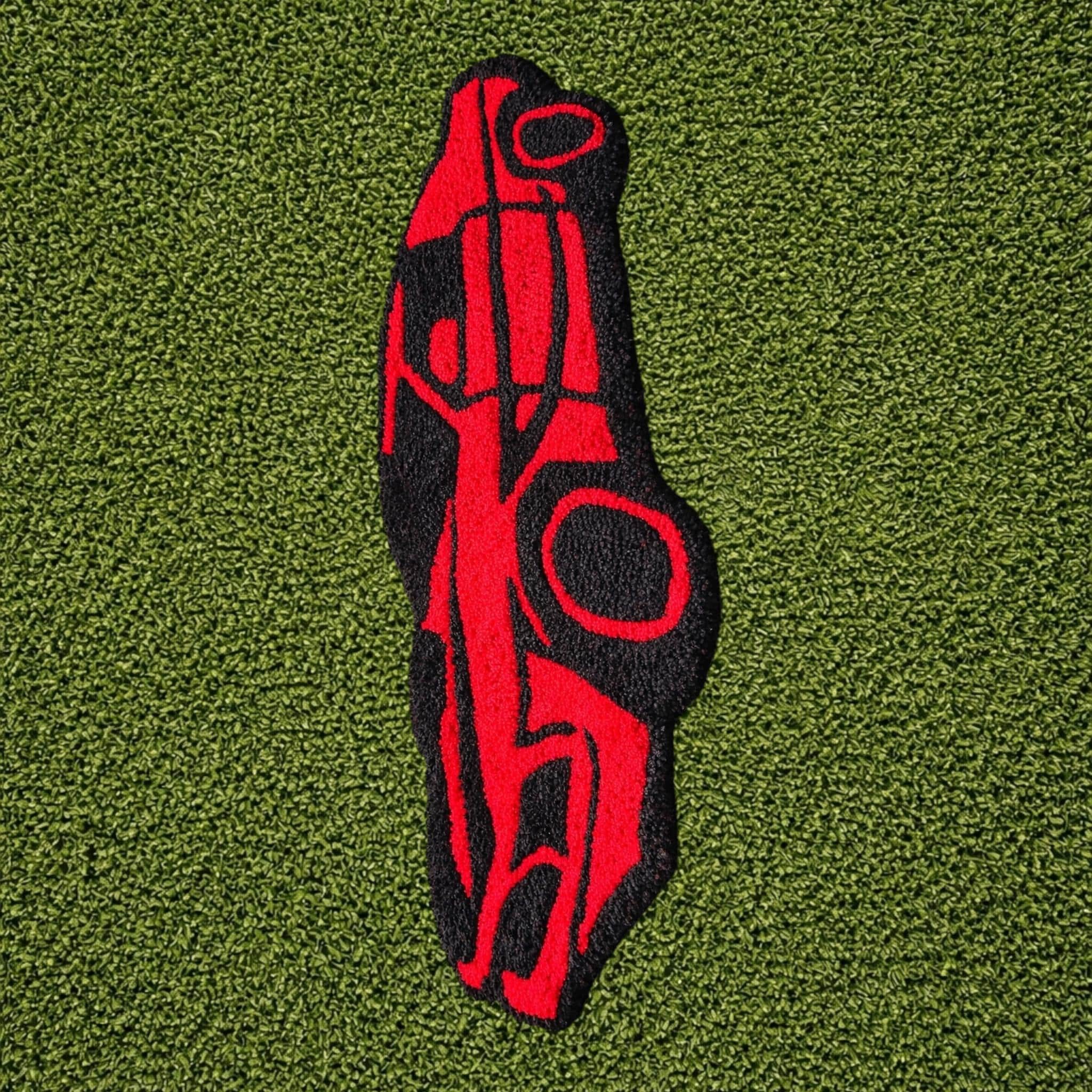 Red & Black Mustang Tufted Rug| Custom Sports Car Decor| Muscle Car Lover